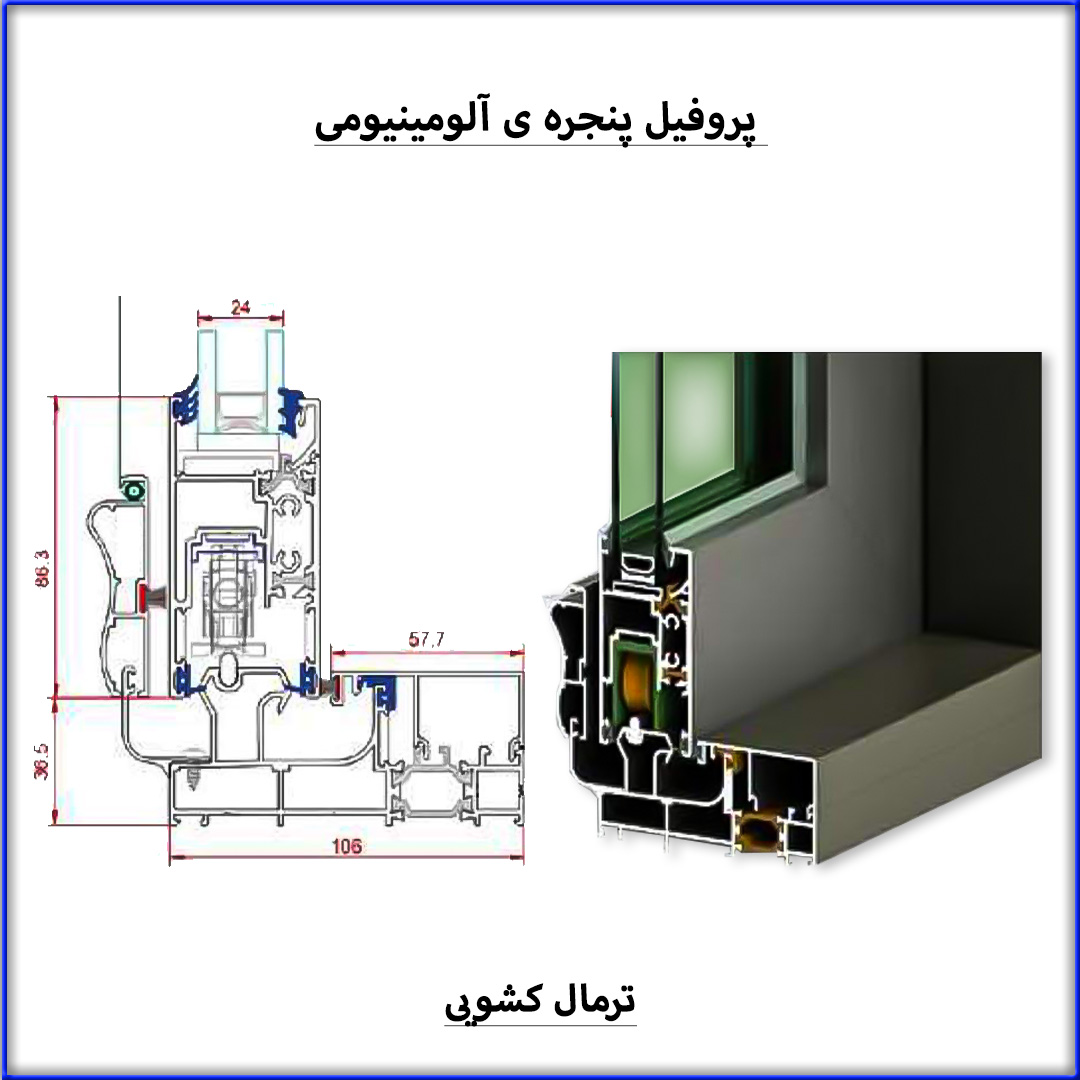 پروفیل پنجره آلومینیوم ترمال
