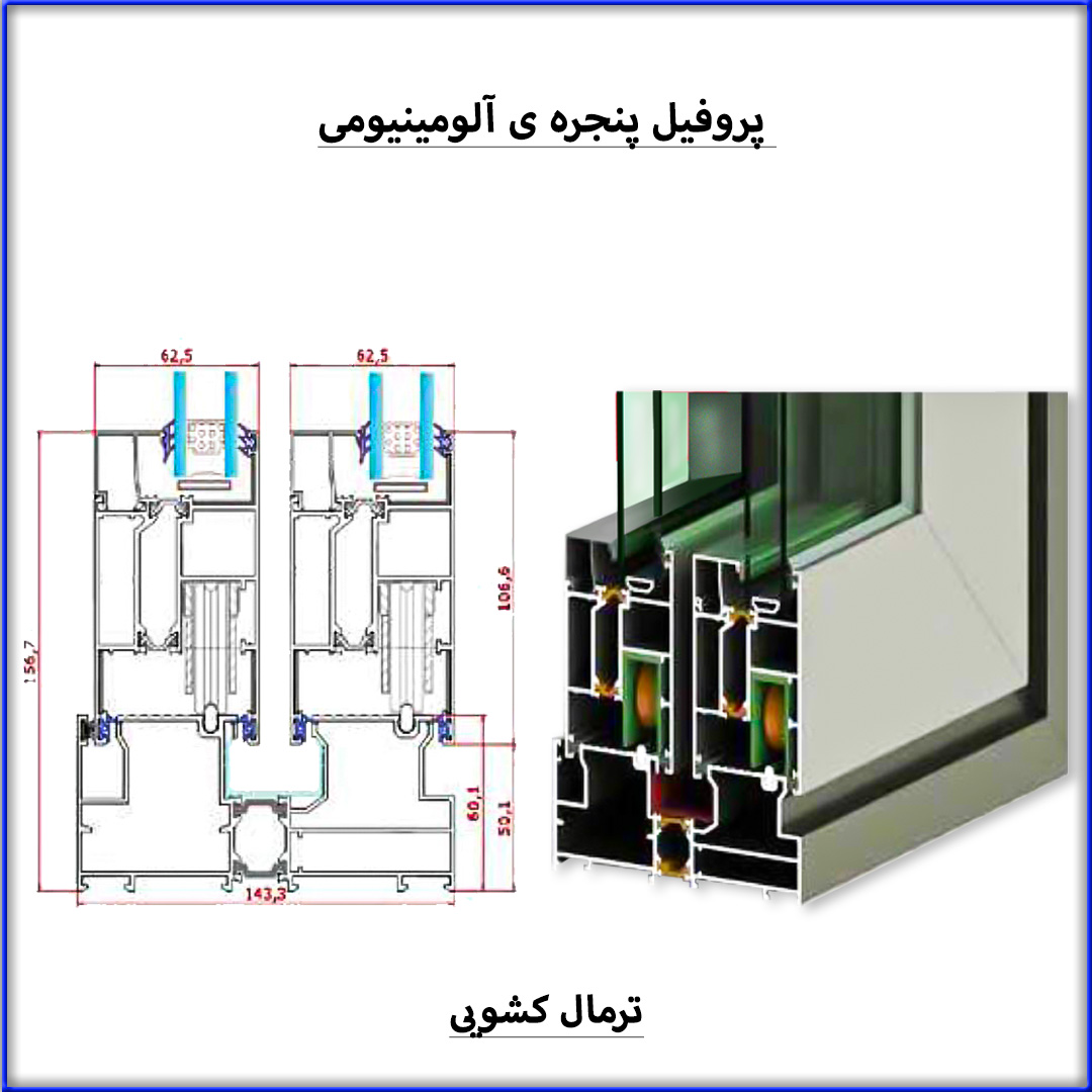 پروفیل پنجره آلومینیوم ترمال