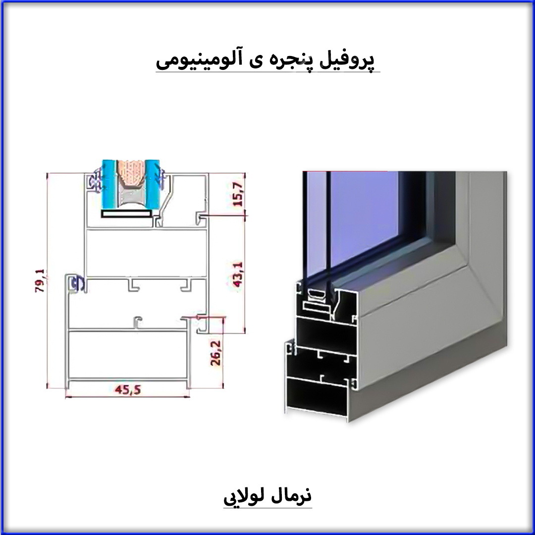پروفیل پنجره آلومینیوم نرمال